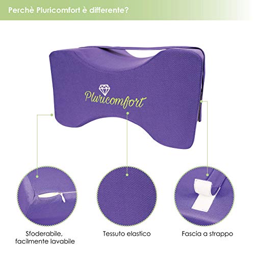 Pluricomfort Almohada para Piernas para Dormir. Alivia el Dolor de Cadera y Espalda. Cojin para Dormir de Lado Entre Las Piernas.