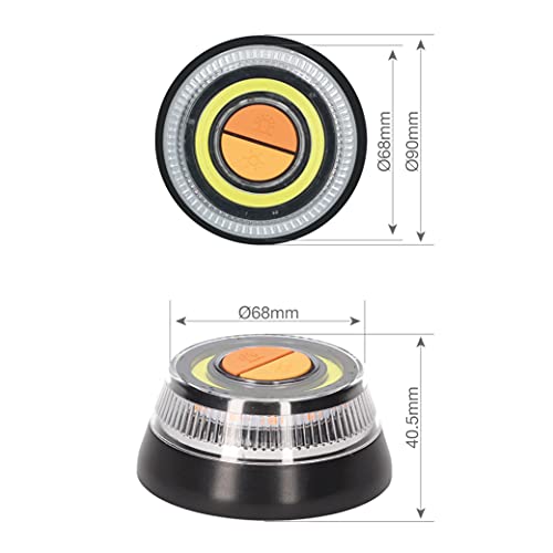 PMK GRUPO - Luz V16 Homologada DGT | Luz Emergencia Coche Averia o Accidente [Visibilidad 1 Km] o Linterna con Base Imantada o Gancho para Colgar de Activación Sencilla IDIADA PC20100269-2 Unidades