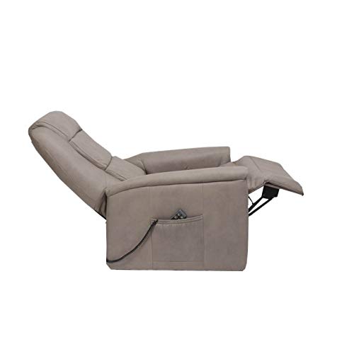 POLTRONE ITALIA - Sillón alzapersona máx. 200 kg reforzado 3 motores reclinables Medida XL Made in Italy Precio IVA4% OBBLIGO DOSIBLE - Sillón-RebeccaXL-3M-ELDOV gris tela efecto piel