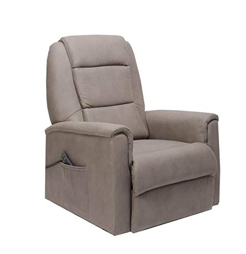 POLTRONE ITALIA - Sillón alzapersona máx. 200 kg reforzado 3 motores reclinables Medida XL Made in Italy Precio IVA4% OBBLIGO DOSIBLE - Sillón-RebeccaXL-3M-ELDOV gris tela efecto piel