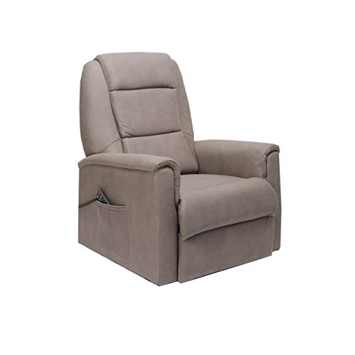 POLTRONE ITALIA - Sillón alzapersona máx. 200 kg reforzado 3 motores reclinables Medida XL Made in Italy Precio IVA4% OBBLIGO DOSIBLE - Sillón-RebeccaXL-3M-ELDOV gris tela efecto piel