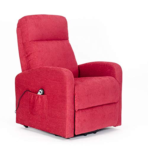 POLTRONE ITALIA - Sillón elevable eléctrico reclinable, montado sillón relax anciano, precio IVA4% OBBLIGO DOC discapacitable 19% - Sillón-Chanel-1M-MIGRY gris microfibra