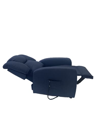 POLTRONE ITALIA - Sillón elevable eléctrico reclinable, montado, sillón relax anciano, precio IVA4% OBBLIGO Doc discapacitable extraíble 19% - Sillón-Sofia-2M-Tablu azul antimanchas