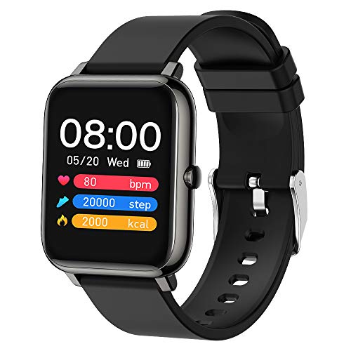 Popglory Smart Watch, Reloj Inteligente con Oxígeno Sanguíneo Presión Arterial Frecuencia Cardíaca, Pulsera Actividad Impermeable IP67 para Hombre Mujer para Android iOS