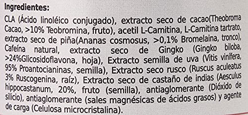 Potente anticelulítico y reductor intensivo | Cápsulas anticelulitis | Elimina la piel de naranja de forma eficaz | Fórmula completa de rápida actuación con CLA, l-carnitina y cafeina | 100 cápsulas