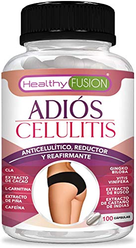 Potente anticelulítico y reductor intensivo | Cápsulas anticelulitis | Elimina la piel de naranja de forma eficaz | Fórmula completa de rápida actuación con CLA, l-carnitina y cafeina | 100 cápsulas