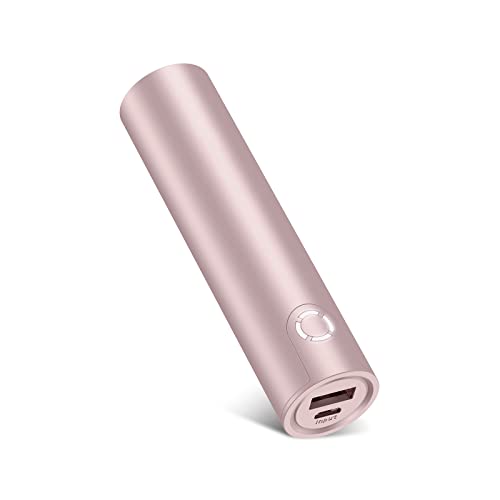 Power Bank 5000mAh Cargador Portátil con Salida de 2.4A, Batería Externa Móvil para Teléfonos Inteligentes, Tablets y Más-Rosado