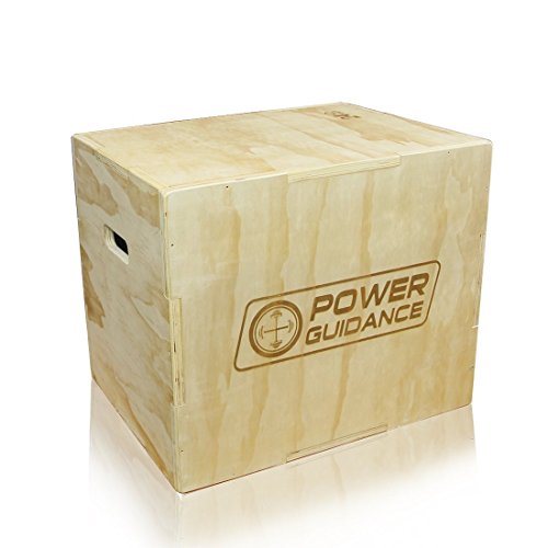 POWERGUIDANCE Caja pliométrica de Madera 3 en 1 - Ideal para Entrenamiento Cruzado -Plyo Caja de Madera, Plyo Box (#2-Plyo Box60/50/45CM)