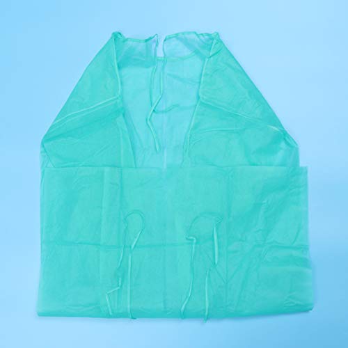 PRETYZOOM Batas Desechables para Adultos Batas Protectoras con Mangas Largas Cuello Y Cintura Corbatas Batas de Examen Verde