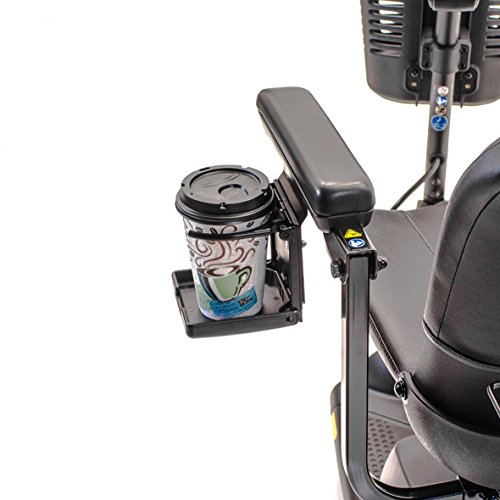 Pride Mobility Soporte para vasos plegable para scooter Go-Go estilo C apoyabrazos moldeado