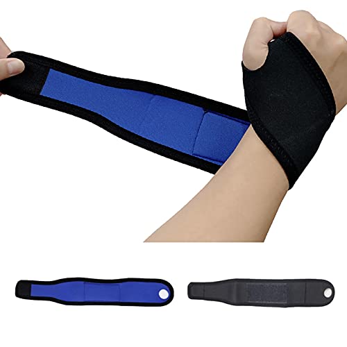 ProteccióN MuñEca Deportiva Fitness MuñEqueras Soporte MuñEca Para Deportes Y La Vida Cotidiana,Adecuado Para MuñEca Izquierda Y Derecha,MuñEquera 2 Piezas Para Mujeres Y Hombres,Negro,Azul