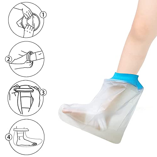 Protector de Escayola ​Impermeable para ducha, Niño Pie y Tobillo Cubiertas de Yeso Impermeable, El molde impermeable cubre el pie, cubierta impermeable Niño para el molde del yeso