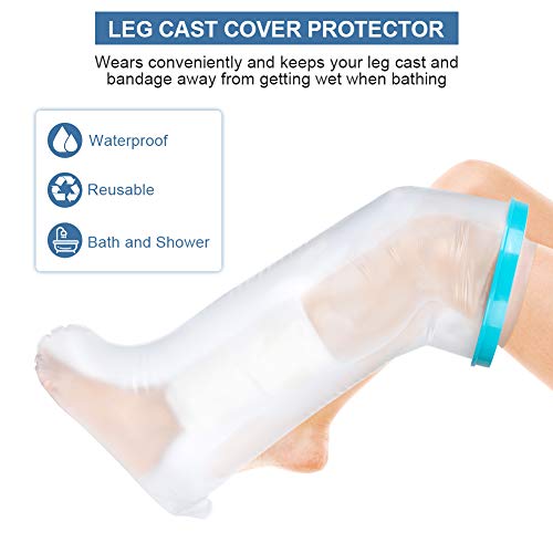 Protector de Escayola Impermeable Pierna, Protector de Ducha Pierna, elástico, Funda Protectora para Ducha Pierna Adulto, 104cm