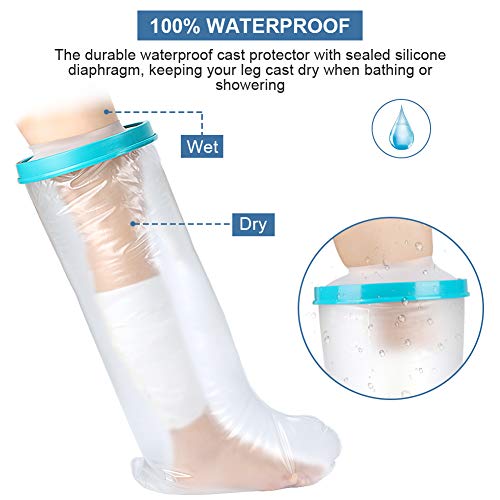 Protector de Escayola Impermeable Pierna, Protector de Ducha Pierna, elástico, Funda Protectora para Ducha Pierna Adulto, 104cm