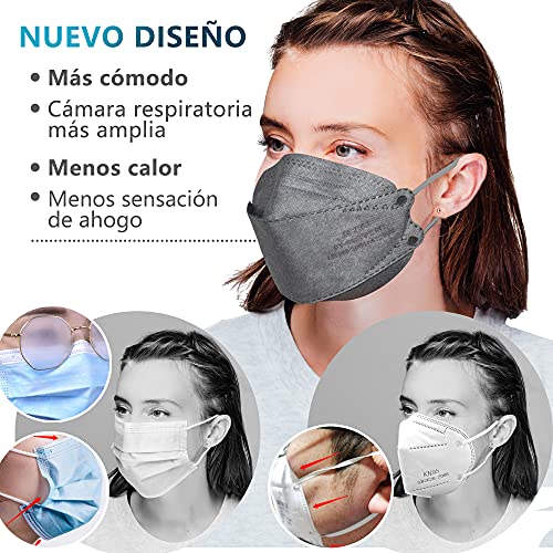 PROTECTOR P Mascarillas FFP2 NR Certificación CE 2163 Uso No Médico 3, 5, 10, 20, 50 o 100 pcs, filtración ≥ 95%, comoda ligera, Filtro Multicapa, Uso Personal, Mascarillas Facial Protección