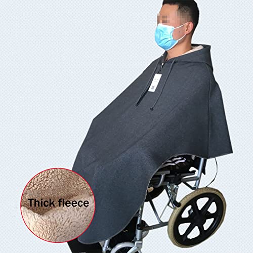 PRWERIF Manta para Silla de Ruedas, Capa cálida para Silla de Ruedas con Capucha, para Pacientes Ancianos, Adultos discapacitados para Cualquier época del año, Especialmente en Invierno