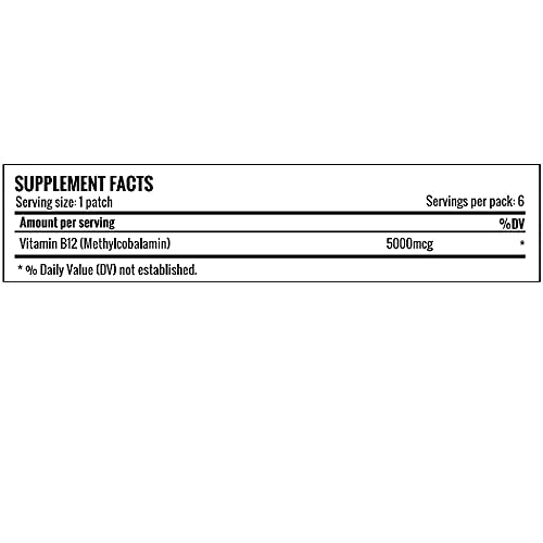 Pure Science Los parches transdérmicos de vitamina B12 metilcobalamina 5000 mcg - 6 semanas de suministro