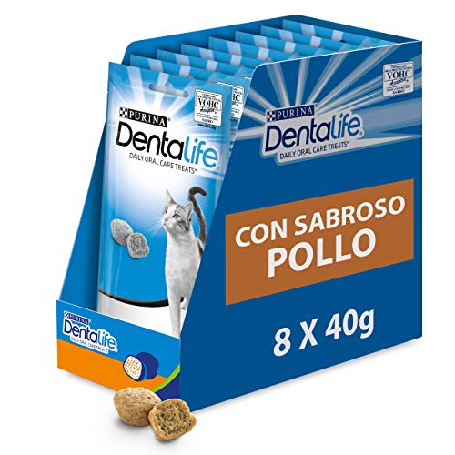 Purina DentaLife Snack Dental para Gato con Sabor a Pollo 8 x 40 g - 1 Pack