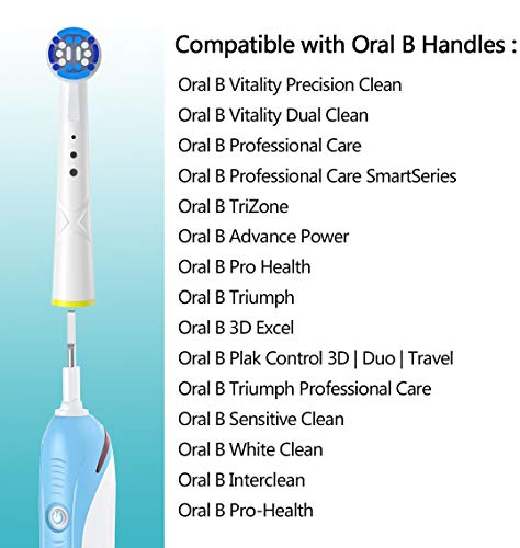 QLEBAO Recambios Cepillo para Braun Oral B, 16 Cepillos para Oral b, 4 Control de la Placa, 4 Precision, 4 Floss, 4 Cross Cabezales de Cepillo de Dientes (Blanco)