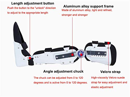 QLIGHA Soporte De La Articulación del Tobillo De La Pierna, Ajustable Articulación De La Rodilla con Bisagra De Fijación para ACL/Ligamento/Lesiones Deportivas, Fractura, Recuperación Postoperatoria