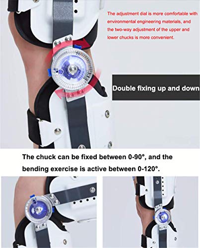 QLIGHA Soporte De La Articulación del Tobillo De La Pierna, Ajustable Articulación De La Rodilla con Bisagra De Fijación para ACL/Ligamento/Lesiones Deportivas, Fractura, Recuperación Postoperatoria