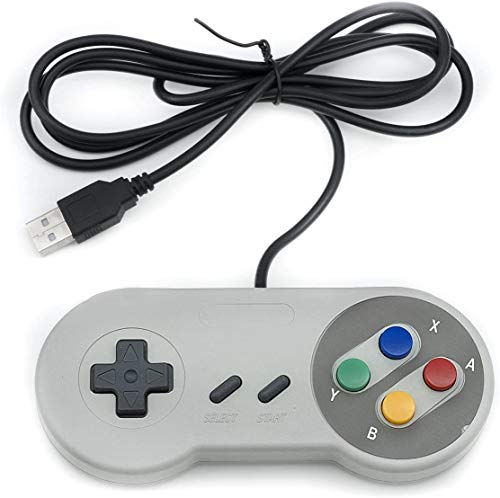 QUMOX 2 x Nintendo Juego de PC Gamepad Controlador SFC Mando de Juego para Super Famicom Windows PC USB