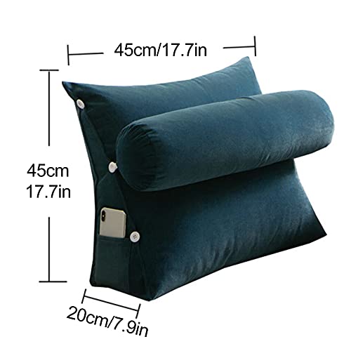 QZENENE Almohada de cuña para cama con almohada ajustable para el cuello de 18 x 18 x 8 pulgadas, cojines de lectura, respaldo para sofá, cama, juegos de lectura, color morado