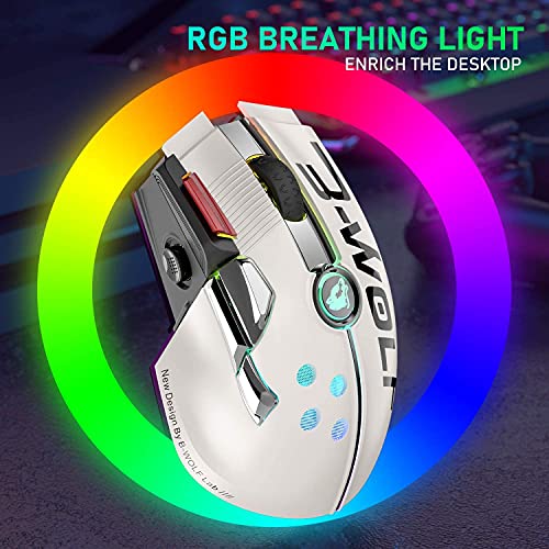 Ratón de juegos USB tipo C RGB (Blanco)