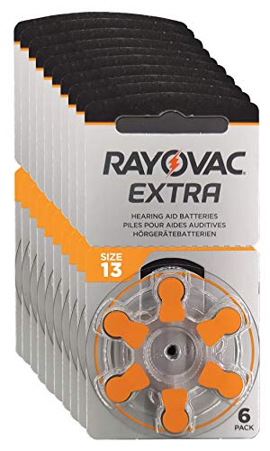 Rayovac Extra Advanced - Pilas de audífono Zinc Aire A13/PR48, pack de 60 unidades, color naranja