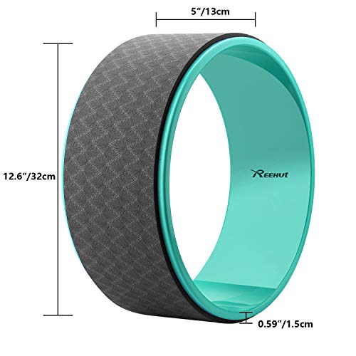 REEHUT Rueda de Yoga para la Dharma 32cm×13cm Yoga Wheel, Mejorar la Flexibilidad y Resistencia y Aliviar el Dolor y Estrés en su Espalda y Hombros de