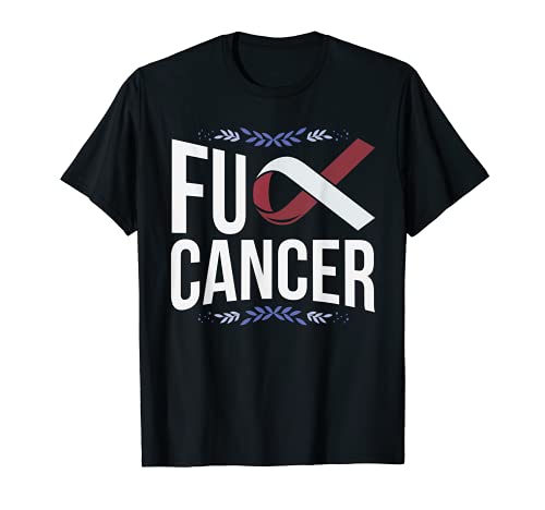 Regalo de cinta de color burdeos para el apoyo del cáncer de cuello Camiseta