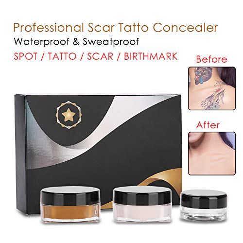 Regalo DiferenteCorrector corporal, Corrector profesional de tatuajes de cicatrices Vitiligo Ocultando manchas Conjunto de crema de maquillaje