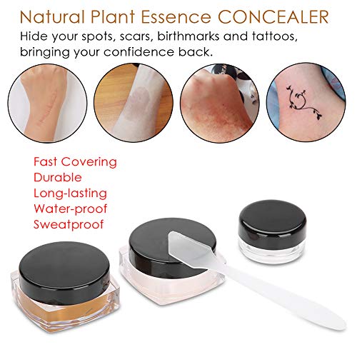 Regalo DiferenteCorrector corporal, Corrector profesional de tatuajes de cicatrices Vitiligo Ocultando manchas Conjunto de crema de maquillaje