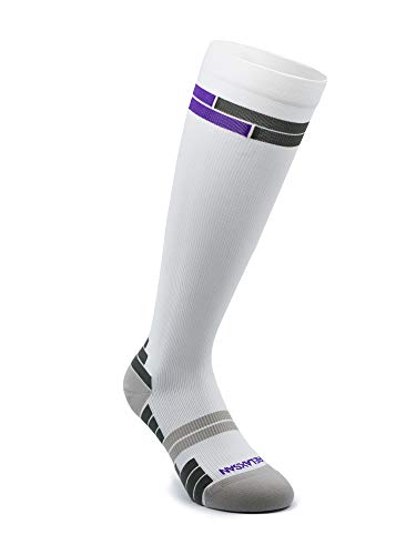 Relaxsan 800 Sport Socks (Blanco/Violeta, 2L) – Medias deportivas compresión graduada Fibra Dryarn rendimiento máximo