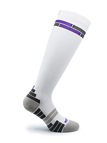 Relaxsan 800 Sport Socks (Blanco/Violeta, 2L) – Medias deportivas compresión graduada Fibra Dryarn rendimiento máximo