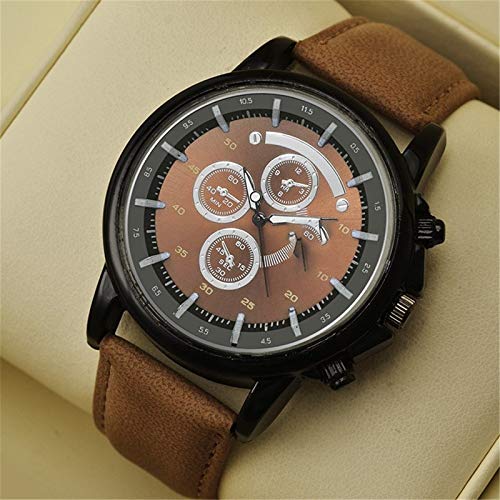 Reloj Mecánico Impermeable Deportivo De Hombres 25.2 Cm * 4.5 Cm * 2.5 Cm, Minuto Multifuncional Y Segundo Tiempo, Reloj De Cinturón Con Tres Ojos Y Seis Ojos El Espejo De La Aguja Es Im(Color:marrón)