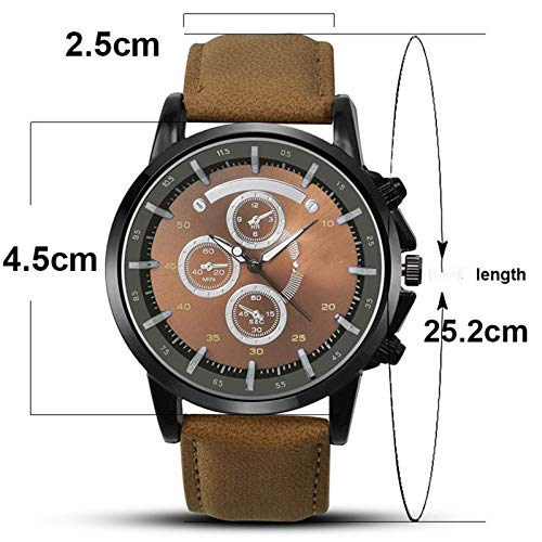 Reloj Mecánico Impermeable Deportivo De Hombres 25.2 Cm * 4.5 Cm * 2.5 Cm, Minuto Multifuncional Y Segundo Tiempo, Reloj De Cinturón Con Tres Ojos Y Seis Ojos El Espejo De La Aguja Es Im(Color:marrón)