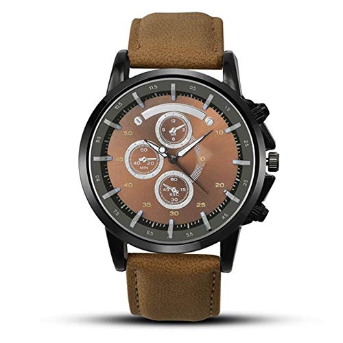 Reloj Mecánico Impermeable Deportivo De Hombres 25.2 Cm * 4.5 Cm * 2.5 Cm, Minuto Multifuncional Y Segundo Tiempo, Reloj De Cinturón Con Tres Ojos Y Seis Ojos El Espejo De La Aguja Es Im(Color:marrón)