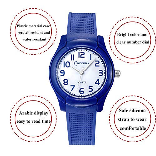 Relojes Analógicos para Niños,Niñas Impermeable Fácil de Leer Relojes de Pulsera con Correa Suave para Niñas