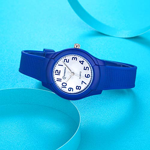 Relojes Analógicos para Niños,Niñas Impermeable Fácil de Leer Relojes de Pulsera con Correa Suave para Niñas