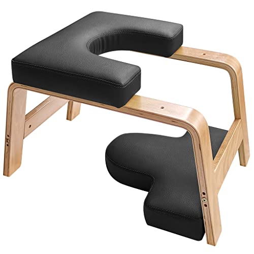 Restrial Life Silla de Inversión Yoga - Silla de Yoga de pie para la Familia, el Gimnasio - Almohadillas de Madera y PU - Alivie la Fatiga y desarrolle el Cuerpo (Negro)