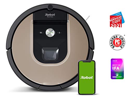 Robot aspirador conexión Wi-Fi iRobot Roomba 966 - 2 cepillos goma multisuperficie - mascotas - Recarga y reanuda - Sugerencias personalizadas - Compatible asistente voz - Coordinación Imprint