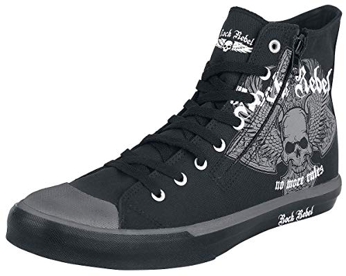 Rock Rebel by EMP Walk The Line Unisex Deportivas Altas Negro EU43, Textil,