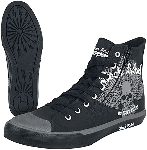 Rock Rebel by EMP Walk The Line Unisex Deportivas Altas Negro EU43, Textil,