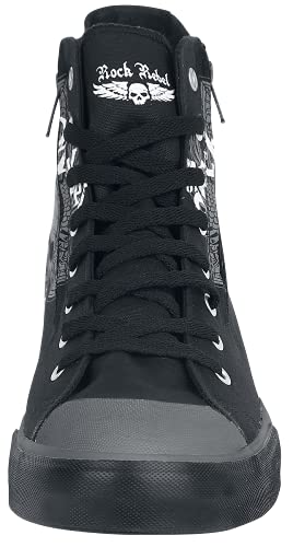 Rock Rebel by EMP Walk The Line Unisex Deportivas Altas Negro EU43, Textil,