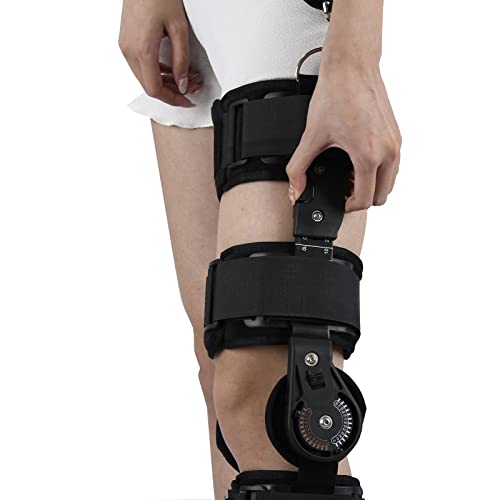 Rodillera , rodillera ortopédica con bisagras para inestabilidades de rodilla Ortesis de rodilla ajustable Estabilizador de articulaciones Rehabilitación deportiva Se adapta a la pierna derecha o