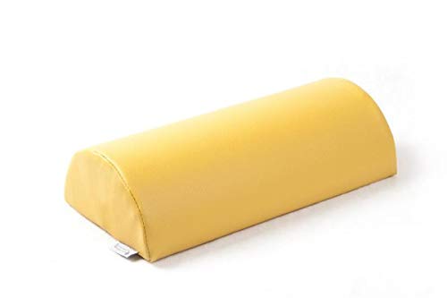 Rodillera semirrígida de espuma, con funda (piel sintética, longitud de 40 cm, diámetro de 20 cm), color amarillo