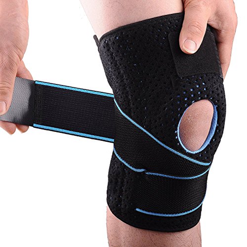 Rodilleras Deportiva Ajustable Rodillera Menisco y Ligamentos Antideslizante Soporte de Rodilla para Hombres y Mujeres Apoyo para Correr Voleibol Béisbol Baloncesto(azul)