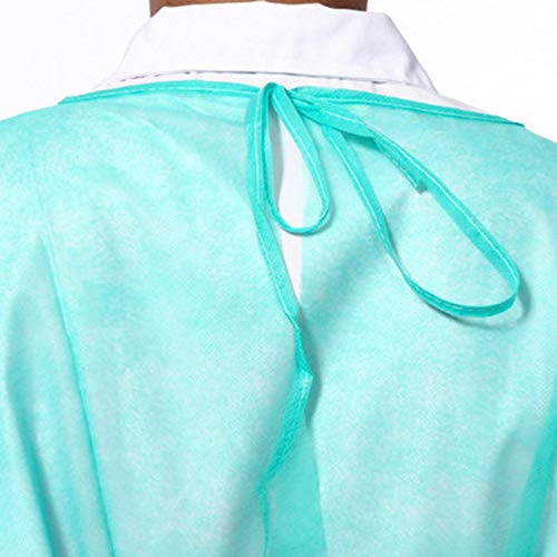 Ropa 10pcs protectora desechable,Bata Aislamiento Desechable, PuñOs EláSticos, Batas QuirúRgicas,Bata de protección unisex,verde