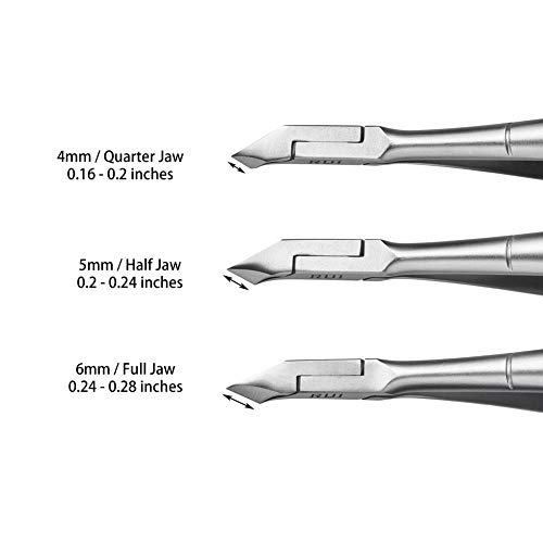 Rui Smiths Alicates Profesionales para Cutículas de Acero al Carbono para Usuarios Domésticos, Mango Francés, Único Resorte, Mandíbula de 6 mm (Full Jaw)